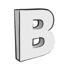 Retro 3d Alphabet B Text Vector