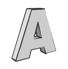 Retro 3d Alphabet A Text Vector