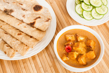 Wheat Chapati with Indian Paneer Butter Masala