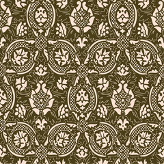 Colorful seamless lace pattern floral background