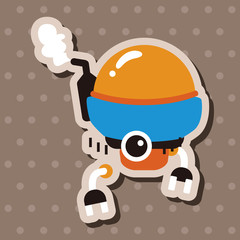 bizarre robot flat icon elements background,eps10