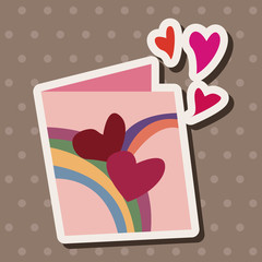 Valentine's day love letter flat icon elements background,eps10