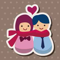 Valentine's day couple flat icon elements background,eps10
