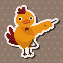 musical animal chicken flat icon elements background,eps10