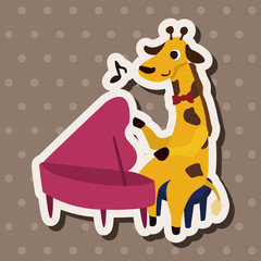 muscial animal giraffe flat icon elements background,eps10