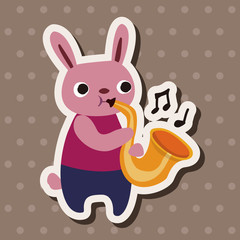 musical animal rabbit flat icon elements background,eps10