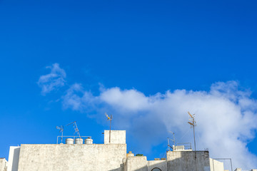 detail of architecture in Arrecife with white washed walls