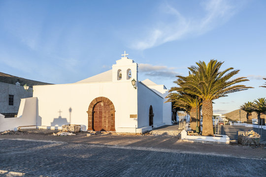 church in small village of Femes in late afternoon