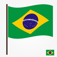 brazil flag national symbol color vector eps10