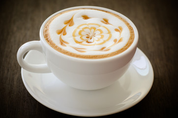 close up of a wonderful cup of hot coffee