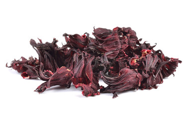 dry roselle isolated on a white background