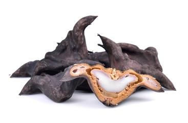 Water Caltrops, Trapa natans isolated on white background