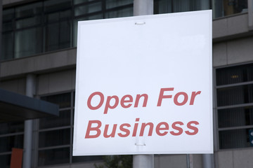 Blank Open for Business Sign