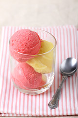 strawberry and passion fruit sherbet