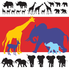 African Animals Silhouettes