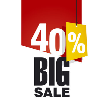 Big Sale 40 percent off red background