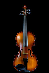 Fototapeta na wymiar Isolated violin on black background