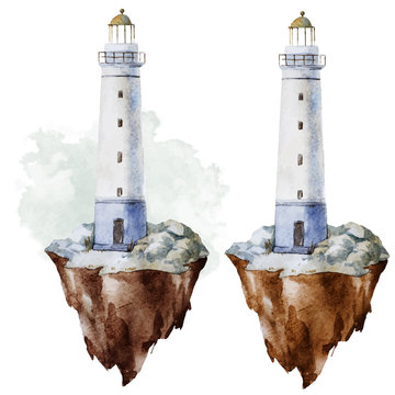 Watercolor lighthouse