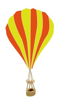 recommend clip art: Yellow and Orange Parachute on White Background