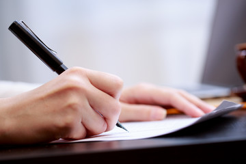 Woman working with documents