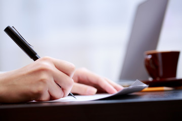 Woman working with documents