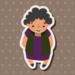 family grandmother character flat icon elements background,eps10
