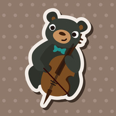 musical animal bear flat icon elements background,eps10