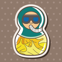 Matryoshka , Russian traditional wooden doll, vector pattern, el