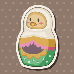 Matryoshka , Russian traditional wooden doll, vector pattern, el