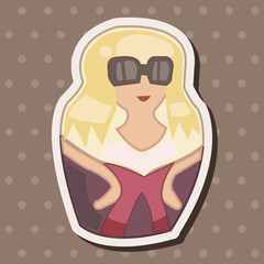 Matryoshka , Russian traditional wooden doll, vector pattern, el