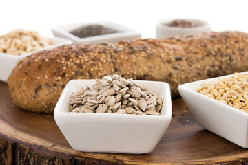 a fresh baked loaf of whole grains bread