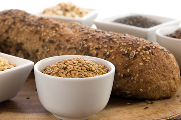 a fresh baked loaf of whole grains bread