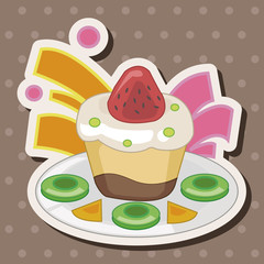 decorating cake flat icon elements background,eps10