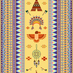 Vector vintage tribal ethnic seamless pattern for business