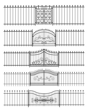 Gates and iron fence horizontal seamless