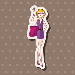 shopping girl theme elements vector,eps