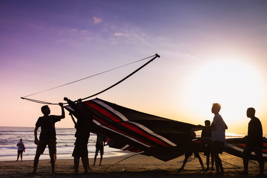 Indonesian Boys Going To Fly A Kite