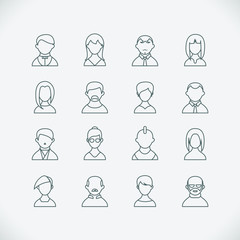 Thin line people icons