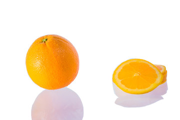 Fresh juicy  oranges and slice orange