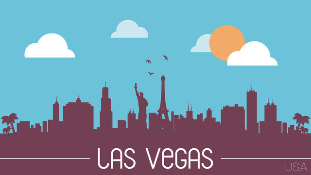 Las Vegas USA skyline silhouette vector design.