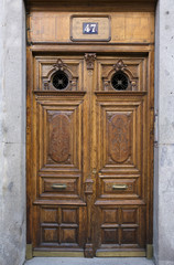 Old brown door, vertical image