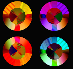 Obraz premium Four glowing colorful Circles