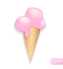 Ice cream on a white background