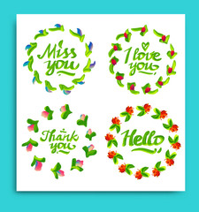 Greeting cards for different occasions everyday. Typography and