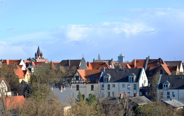 Naklejka na ściany i meble Panorama of Halle Saale, Germany
