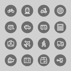 Transport web icons set