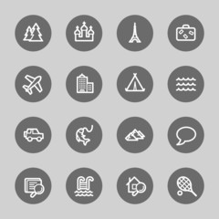 Travel web icons set