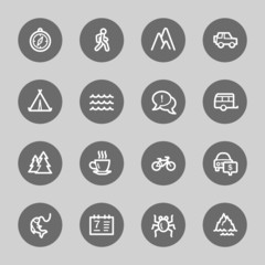 Travel web icons set