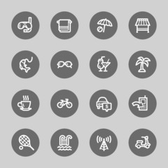 Vacation web icons set