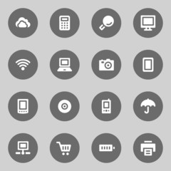 Cloud computing web icons set